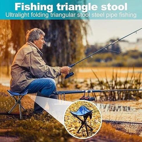 Folding Camping Chair Outdoor Portable Tripod Stool Lightweight Portable Chair Small 3-Legged for Hiking Camping Fishing Picnic Beach BBQ Travel in Saudi Arabia
