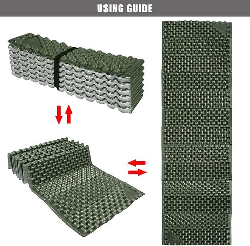 REDCAMP Ultralight Foam Sleeping Pad, Folding Camping Pad for Hiking Backpacking, Army Green 2 Pack in Saudi Arabia