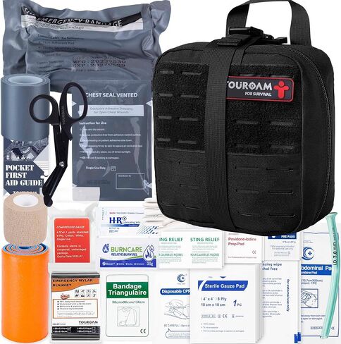 Emergency Trauma First Aid Kit, IFAK EMT Military Med Kit, Nylon Laser Cut Molle Pouch, Combat Tactical IFAK for First Response Bleeding Control in Saudi Arabia