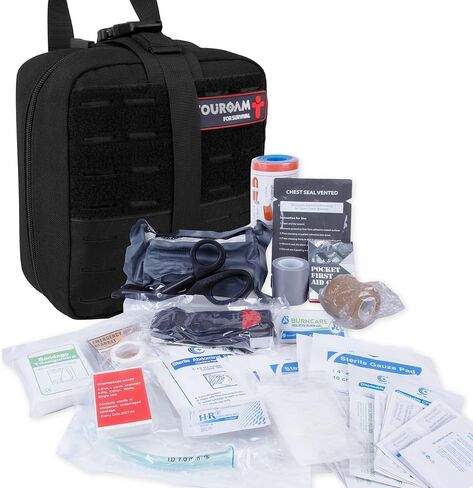 Emergency Trauma First Aid Kit, IFAK EMT Military Med Kit, Nylon Laser Cut Molle Pouch, Combat Tactical IFAK for First Response Bleeding Control in Saudi Arabia
