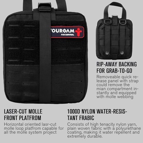 Emergency Trauma First Aid Kit, IFAK EMT Military Med Kit, Nylon Laser Cut Molle Pouch, Combat Tactical IFAK for First Response Bleeding Control in Saudi Arabia