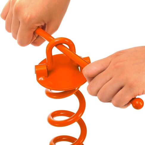 4 قطع من المراسي الأرضية الحلزونية مقاس 30.48 سم شديدة التحمل، مرساة مبللة متأرجحة مع قضيب، مجموعة مرساة معدنية لحصص الترامبولين، وتأمين الكلاب، وخيمة التخييم، برتقالية in Kuwait