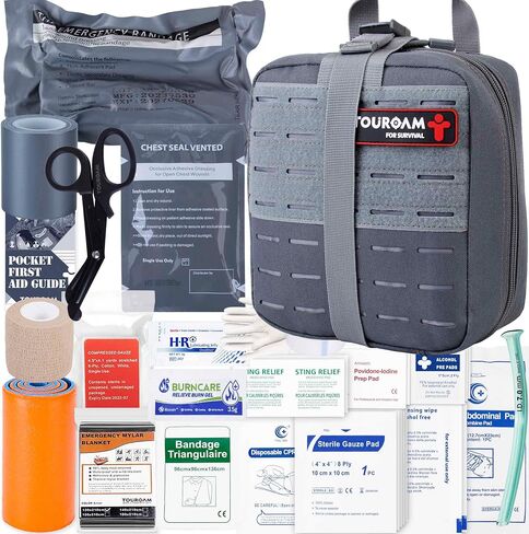 Emergency Trauma First Aid Kit, IFAK EMT Military Med Kit, Nylon Laser Cut Molle Pouch, Combat Tactical IFAK for First Response Bleeding Control in Saudi Arabia