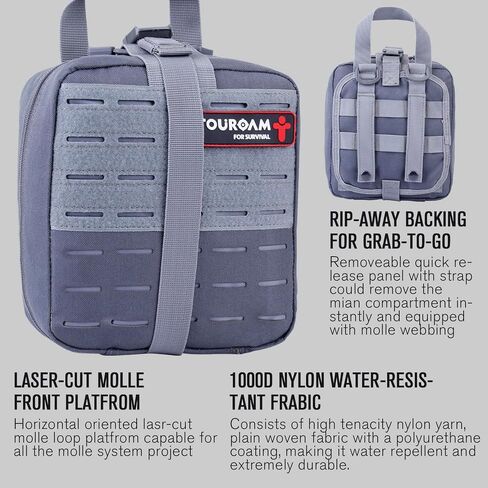 Emergency Trauma First Aid Kit, IFAK EMT Military Med Kit, Nylon Laser Cut Molle Pouch, Combat Tactical IFAK for First Response Bleeding Control in Saudi Arabia
