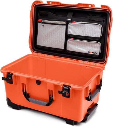 Nanuk 938 Survival Gear Storage Case w/Wheels and Lid Organizer-for Preppers, Survivalist, First Aid and Emergencies - Waterproof, Dustproof, and Impact Resistant-Empty (Orange) in Saudi Arabia