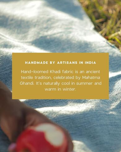 Bug Repellent Tranquil Blanket with Insect Shield Technology Repels Mosquitoes, Ticks, Flies and More in One of a Kind Handmade Khadi Cotton (Teal) in Kuwait