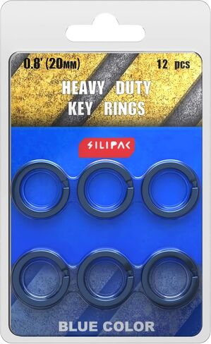 Silipac Small Key Rings 0.8 in (20mm) - Heavy Duty Key Ring Bulk for Crafts - Split Colorful Keychain Rings Pet Collar, Tags, Car Keys Organize 12 pcs in Saudi Arabia