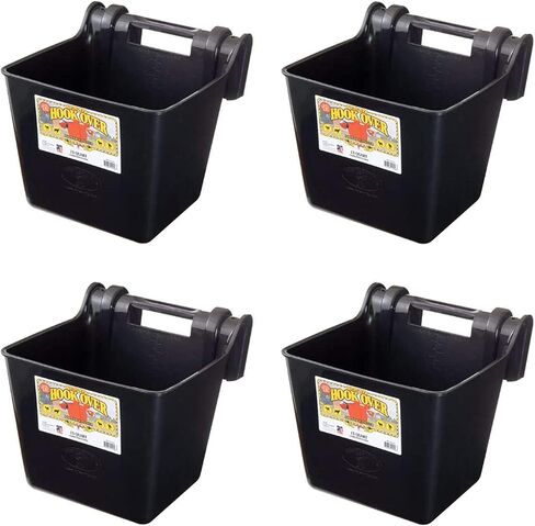 Little Giant HF15BLACK Heavy Duty 15 Quart Mountable Plastic Hook Feeder, Black (4 Pack) in Saudi Arabia