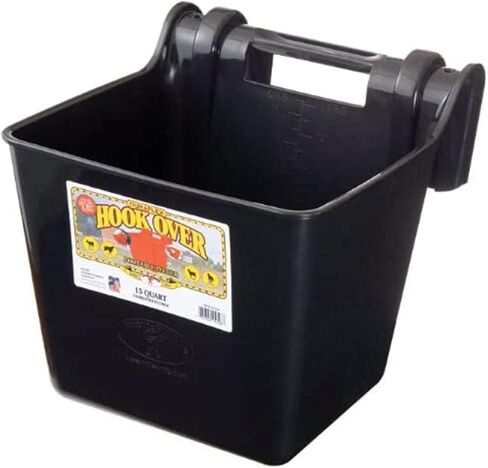 Little Giant HF15BLACK Heavy Duty 15 Quart Mountable Plastic Hook Feeder, Black (4 Pack) in Saudi Arabia