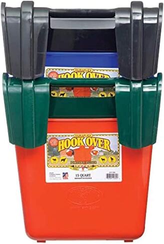Little Giant HF15BLACK Heavy Duty 15 Quart Mountable Plastic Hook Feeder, Black (4 Pack) in Saudi Arabia