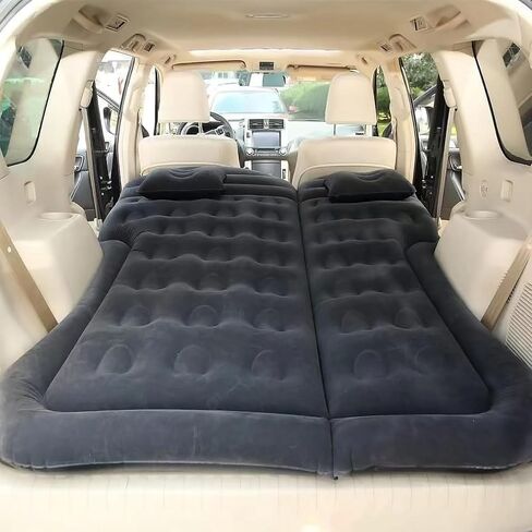 ISWEES SUV Air Mattress Car Air Mattress Car Bed Camping Bed-Cushion Pillow -Inflatable Thickened PVC Sleeping Bed with Air Pump and Household Plug -Portable Storage Bag for Travel in Saudi Arabia