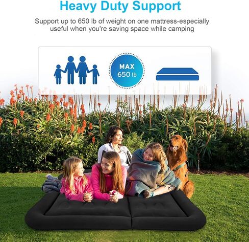 ISWEES SUV مرتبة هوائية مرتبة هوائية للسيارة سرير للتخييم - وسادة وسادة - سرير نوم سميك من البولي فينيل كلوريد قابل للنفخ مع مضخة هواء ومقبس منزلي - حقيبة تخزين محمولة للسفر in Kuwait