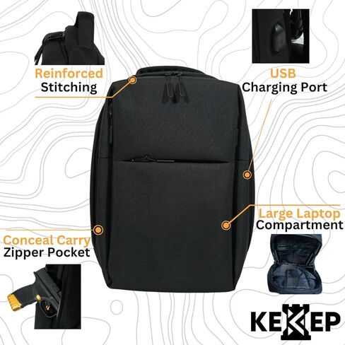 Conceal Carry Minimalist Laptop Bag, EDC Gear Bag For Everyday Carry, Tactical Bag for Work, Commuters, Travel, Outdoors, CCW, Tactical Backpack for Professionals, Black in Saudi Arabia