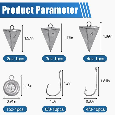 Surf Saltwater Fishing Tackle Kit,36PCS Surf Fishing Leader Rigs with Pyramid Sinkers Disc Sinkers Fishing Wire Leader Circle Hooks Saltwater Fishing Hooks Ocean Saltwater Fishing Gear in Saudi Arabia