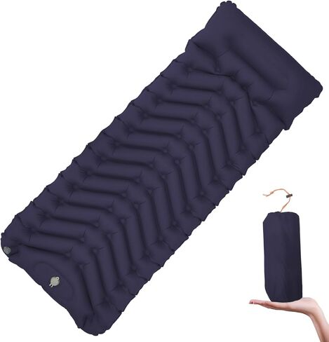 Sleeping Pad, Extra Thick 4.2" Inflatable Sleeping Pad for Camping with Pillow,Built-in Foot Pump,Ultralight&Compact Camping Mattress Pad, Large Sleeping Mat for Hiking Tent Travel (Green) in Saudi Arabia