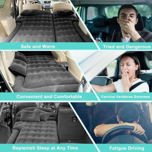 SuperKaKa Premium SUV مرتبة هوائية، مقعد خلفي لشاحنة سرير سيارة مرتبة هوائية قابلة للنفخ 2024 تحديث مع وسائد سرير نوم للتخييم في السيارات لملحقات رحلات الطريق in Kuwait