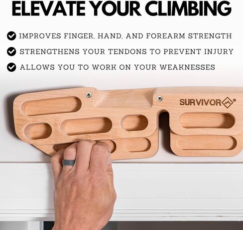 Survivor The Pro Hangboard - Rock Climbing Training Board - Improves Finger, Hand, and Forearm Strength in Saudi Arabia
