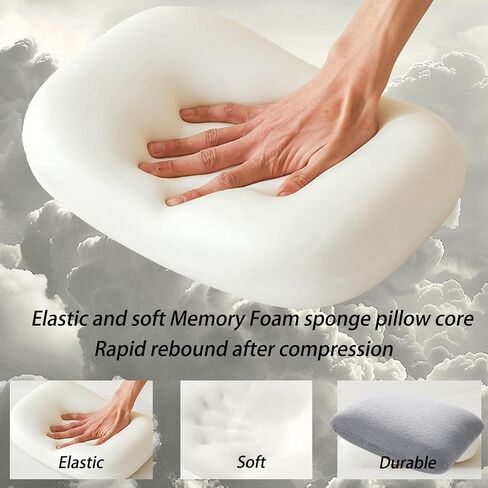 Travel Pillow Small Camping Pillow Memory Foam Bed Neck Soft Pillow Lightweight Easy to Carry Portable Home Pillow Removable Pillow Cover with Travel Storage Bag (Gray) in Saudi Arabia