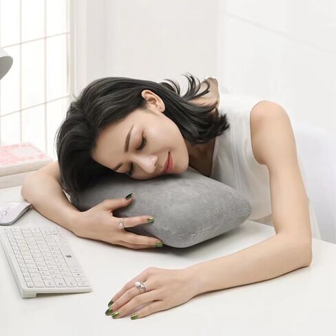 Travel Pillow Small Camping Pillow Memory Foam Bed Neck Soft Pillow Lightweight Easy to Carry Portable Home Pillow Removable Pillow Cover with Travel Storage Bag (Gray) in Saudi Arabia