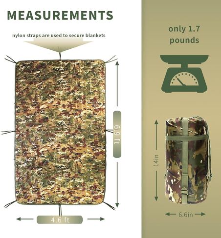 WINWAY Woobie Blanket Military Down Camping Blanket Camping Sleeping Bag with Zipper,Poncho Liner for Hiking Outdoor Survival in Saudi Arabia
