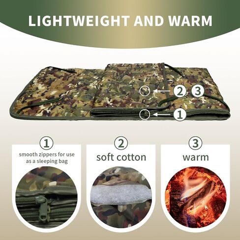 WINWAY Woobie Blanket Military Down Camping Blanket Camping Sleeping Bag with Zipper,Poncho Liner for Hiking Outdoor Survival in Saudi Arabia