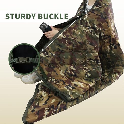 WINWAY Woobie Blanket Military Down Camping Blanket Camping Sleeping Bag with Zipper,Poncho Liner for Hiking Outdoor Survival in Saudi Arabia