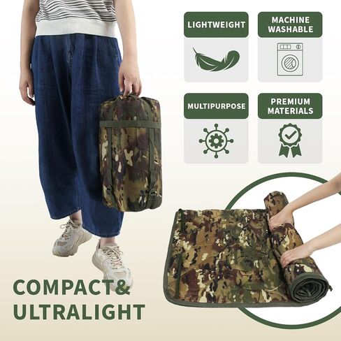 WINWAY Woobie Blanket Military Down Camping Blanket Camping Sleeping Bag with Zipper,Poncho Liner for Hiking Outdoor Survival in Saudi Arabia