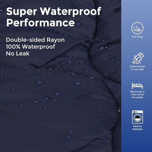 Waterproof and Washable 54X80 Inch Camping Blanket with Thick Warm Layer Perfect for Camping, Picnic, Beach Trip, Open-air Party, Traveling etc. in Kuwait