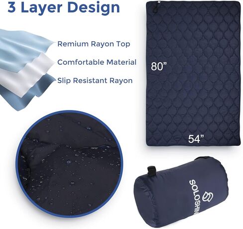 Waterproof and Washable 54X80 Inch Camping Blanket with Thick Warm Layer Perfect for Camping, Picnic, Beach Trip, Open-air Party, Traveling etc. in Kuwait