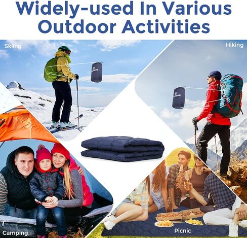 Waterproof and Washable 54X80 Inch Camping Blanket with Thick Warm Layer Perfect for Camping, Picnic, Beach Trip, Open-air Party, Traveling etc. in Kuwait