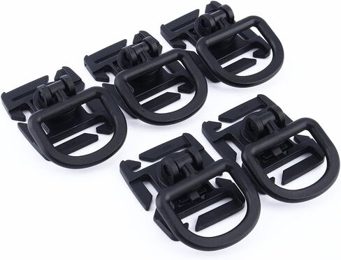 Yosoo 5 Pcs Plastic Tactical 360 Degree Rotation D-Ring Buckle for Molle Webbing Locking Carabiner Backpack (Black) in Saudi Arabia