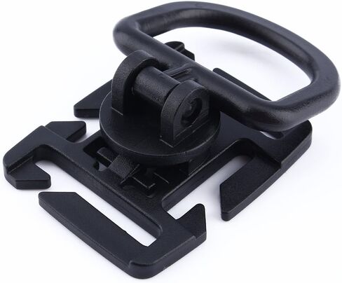 Yosoo 5 Pcs Plastic Tactical 360 Degree Rotation D-Ring Buckle for Molle Webbing Locking Carabiner Backpack (Black) in Saudi Arabia