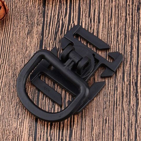 Yosoo 5 Pcs Plastic Tactical 360 Degree Rotation D-Ring Buckle for Molle Webbing Locking Carabiner Backpack (Black) in Saudi Arabia