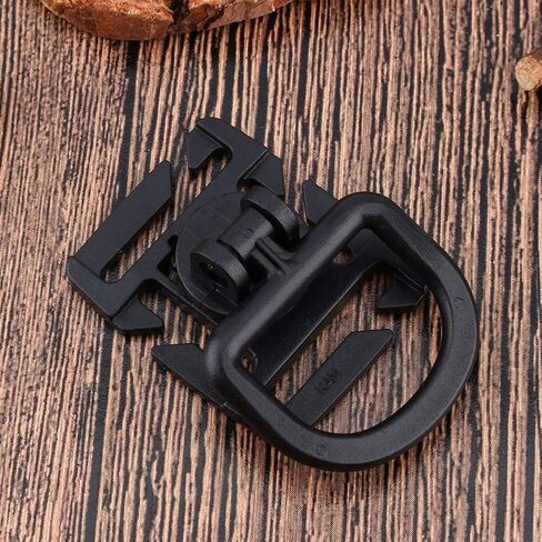 Yosoo 5 Pcs Plastic Tactical 360 Degree Rotation D-Ring Buckle for Molle Webbing Locking Carabiner Backpack (Black) in Saudi Arabia