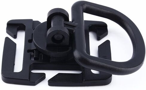 Yosoo 5 Pcs Plastic Tactical 360 Degree Rotation D-Ring Buckle for Molle Webbing Locking Carabiner Backpack (Black) in Saudi Arabia