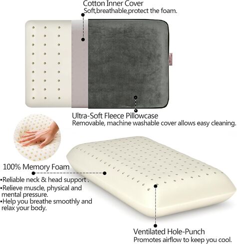 Compressible Travel Pillow, Memory Foam Camping Pillow, Contoured Support, Breathable Cover, Lightweight Easy-to-Carry for Backpacking, Airplane, Car in Saudi Arabia