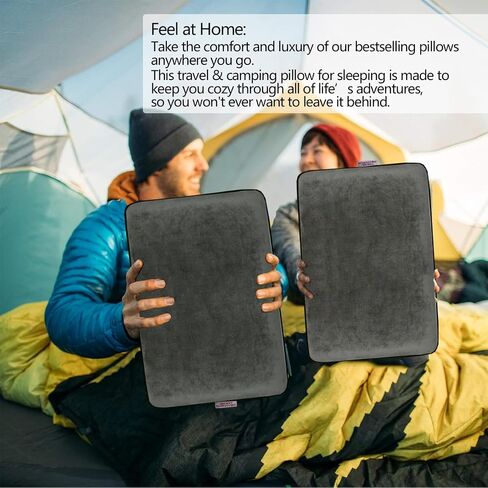 Compressible Travel Pillow, Memory Foam Camping Pillow, Contoured Support, Breathable Cover, Lightweight Easy-to-Carry for Backpacking, Airplane, Car in Saudi Arabia