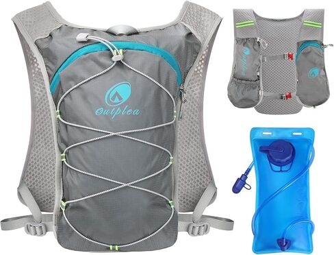 Ouplea Small Running Hydration Backpack Hydro Vest with 2L Water Bladder | for Men Women, Lightweight, Breathable, Reflective, Adjustable, Phone Pocket, for Running Hiking Race Cycling Marathon Trail in Saudi Arabia