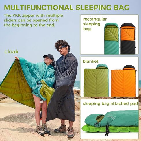 ATEPA Down Sleeping Bags for Adults 650/700 FP, Ultralight Sleeping Bag for Backpacking, 0℉/30℉ Sleeping Bag for 1/2 Persons, Compact Sleeping Bag with Compression Sack for Hiking, Camping in Saudi Arabia