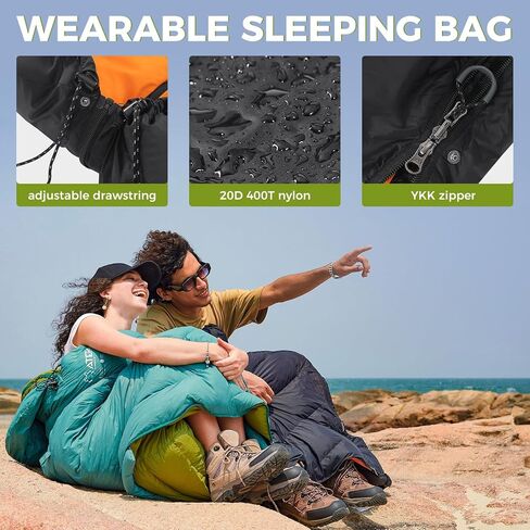 ATEPA Down Sleeping Bags for Adults 650/700 FP, Ultralight Sleeping Bag for Backpacking, 0℉/30℉ Sleeping Bag for 1/2 Persons, Compact Sleeping Bag with Compression Sack for Hiking, Camping in Saudi Arabia