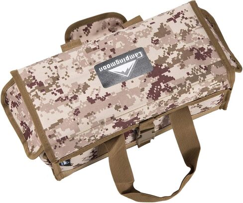 CAMPINGMOON Bottom Waterproof Outdoor Camping Tent Stakes Hammer Multi-Container Storage Box Bag (Canvas, M size(17.7-inch length, B-155C)) in Saudi Arabia