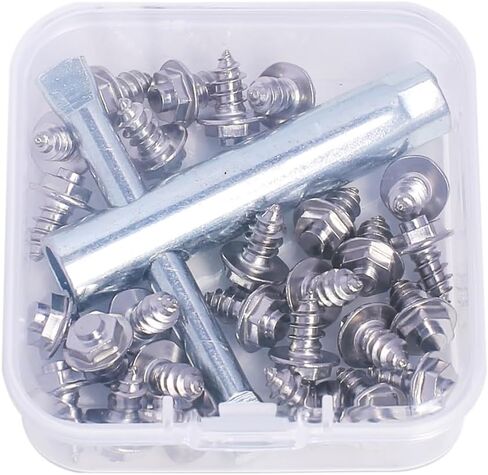 Screw-in Wading Boot Studs, Non Slip Screws 26 PCS and One Tool, Silver in Saudi Arabia
