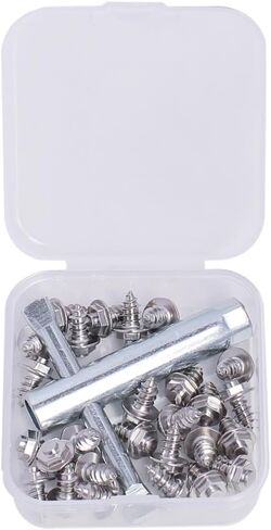 Screw-in Wading Boot Studs, Non Slip Screws 26 PCS and One Tool, Silver in Saudi Arabia