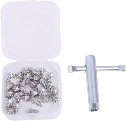 Screw-in Wading Boot Studs, Non Slip Screws 26 PCS and One Tool, Silver in Saudi Arabia