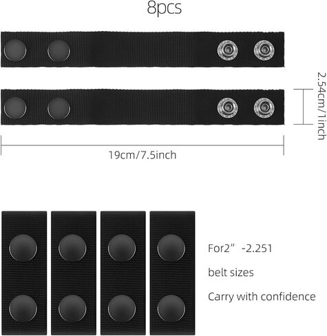 8Pcs Belt Keeper for Duty Belt Security Tactical Belt Keepers with Double Snaps for 2¼" wide Belt Security Duty Belt Keepers Police Military Equipment Accessories Snaps Belt Keepers in Saudi Arabia