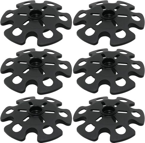 6pcs Rubber Pole Tip Protectors Trekking Pole Mud Snow Baskets, Replacement Accessory for Ski Pole, Black in Saudi Arabia