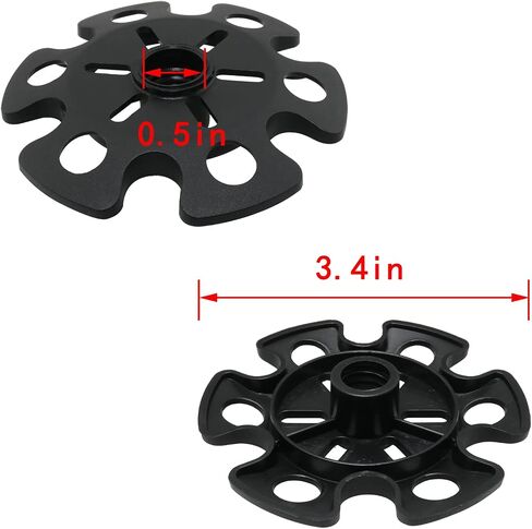 6pcs Rubber Pole Tip Protectors Trekking Pole Mud Snow Baskets, Replacement Accessory for Ski Pole, Black in Saudi Arabia