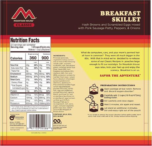 Mountain House Classic Breakfast Skillet | Freeze Dried Backpacking & Camping Food | 2.5 Servings in Saudi Arabia