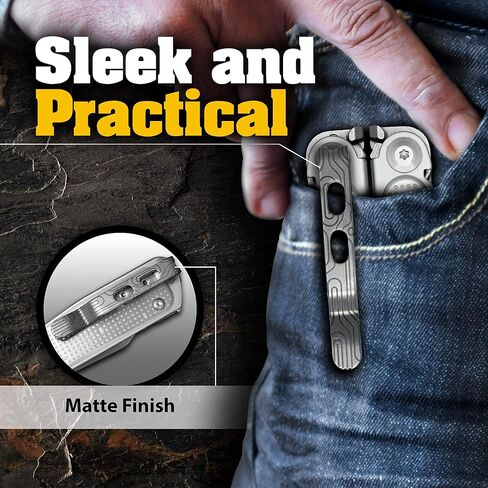 Donk! Titanium Pocket Clip. Made for Leatherman Free (P2, P4, T2 & T4) Curl & Bond. TC4 Titanium. Matte Finish. 2 Screws. 5 Custom Designs. Extra Carry Options - 'Norwegian Wood’ in Saudi Arabia
