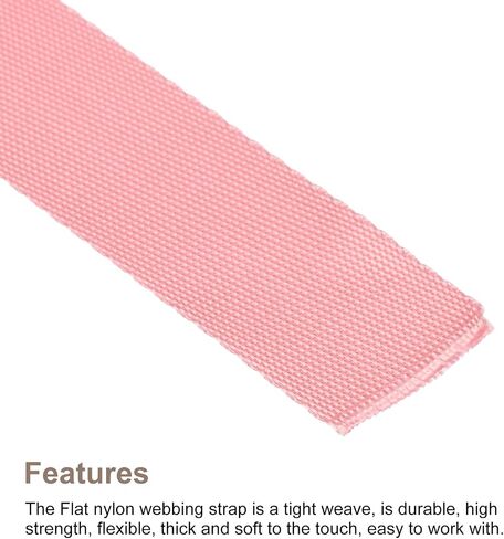 MECCANIXITY Nylon Webbing Strap Flat 1 Inch 10 Yards Pink for DIY Repair, Backpack, Luggage-Rack, Crafts in Saudi Arabia